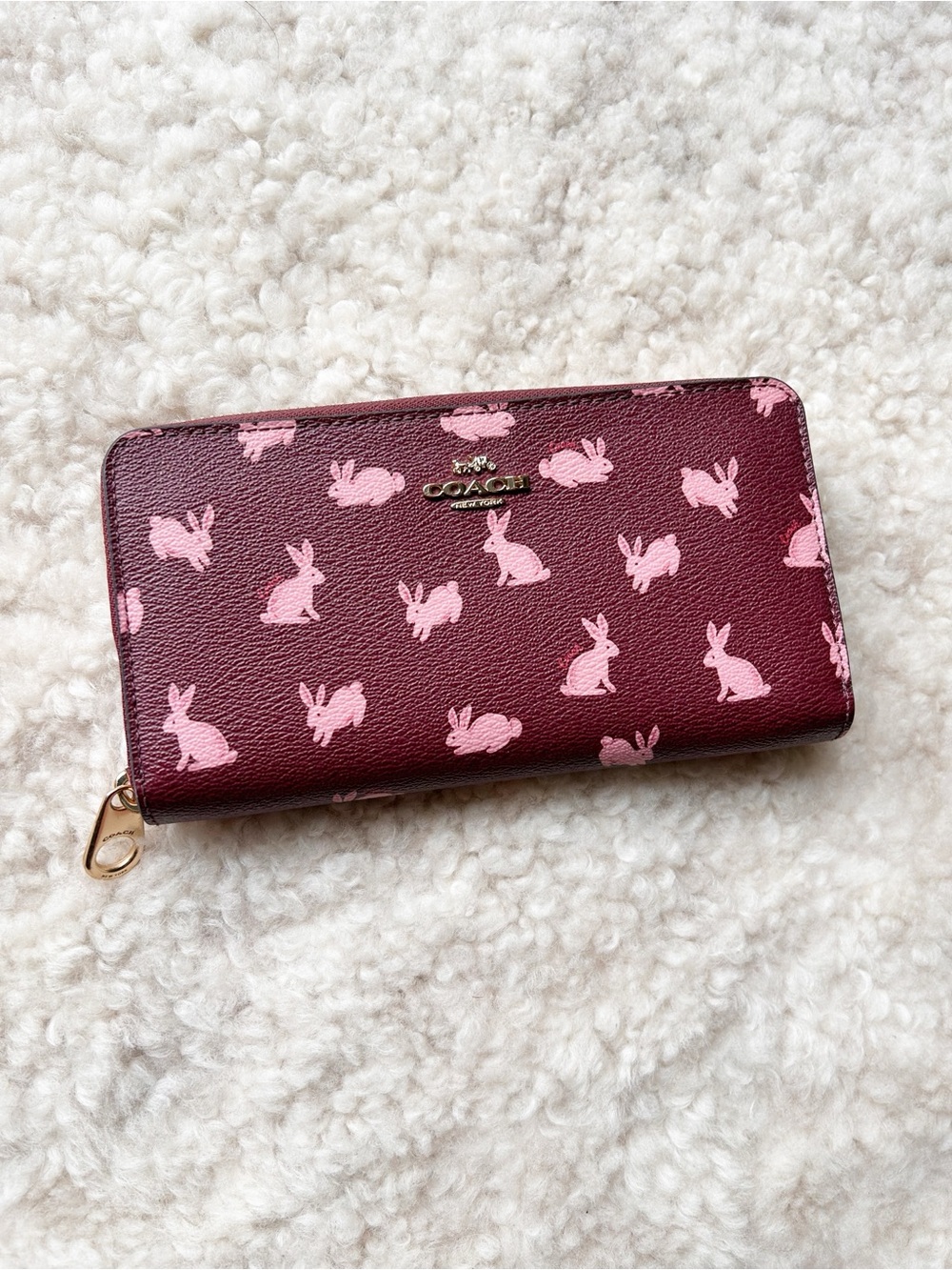 Coach Lunar New Year Rabbit long zip wallet